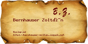 Bernhauser Zoltán névjegykártya