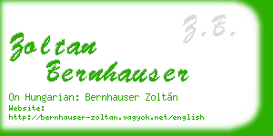 zoltan bernhauser business card