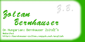 zoltan bernhauser business card